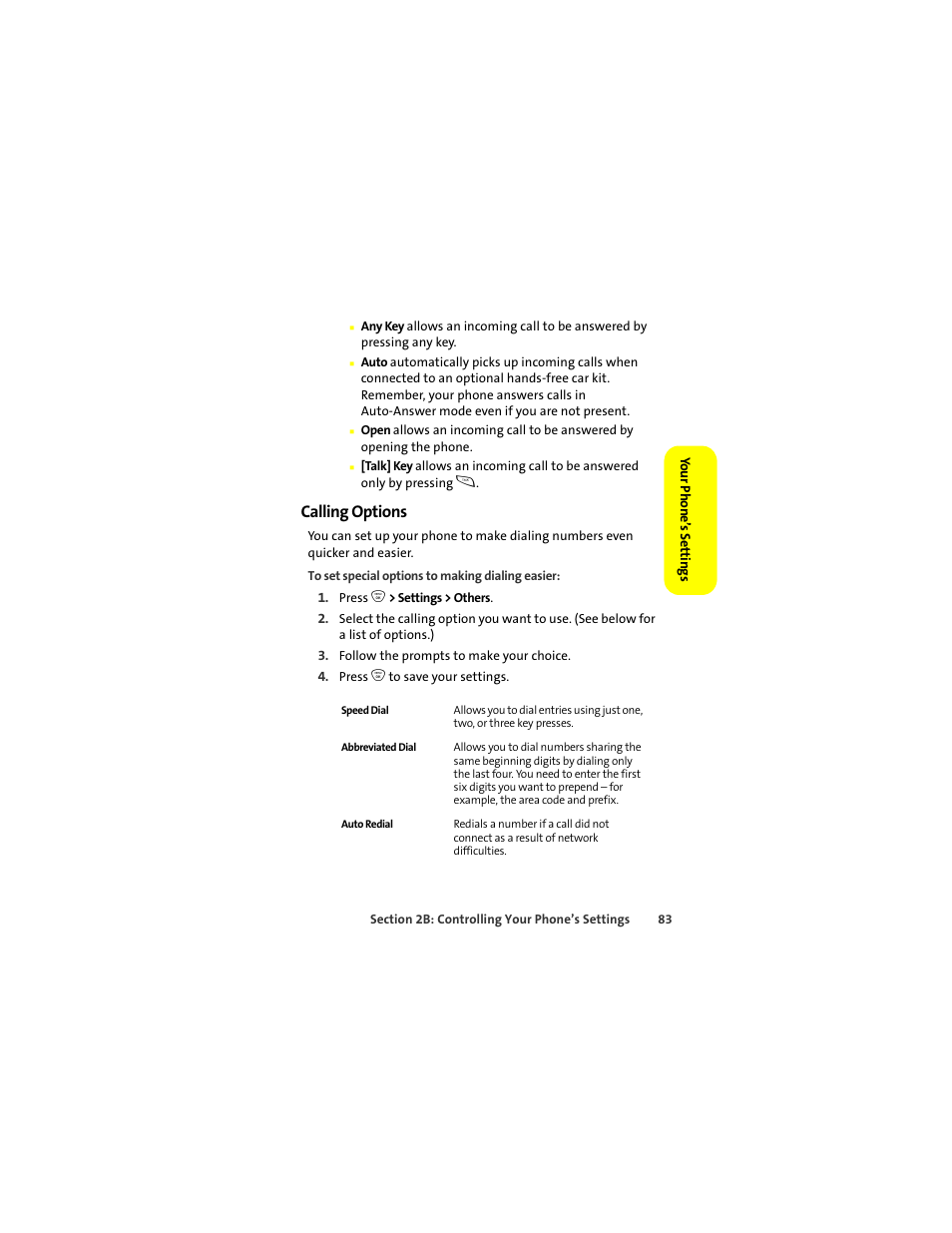 Calling options | Sprint Nextel ic502 User Manual | Page 97 / 226