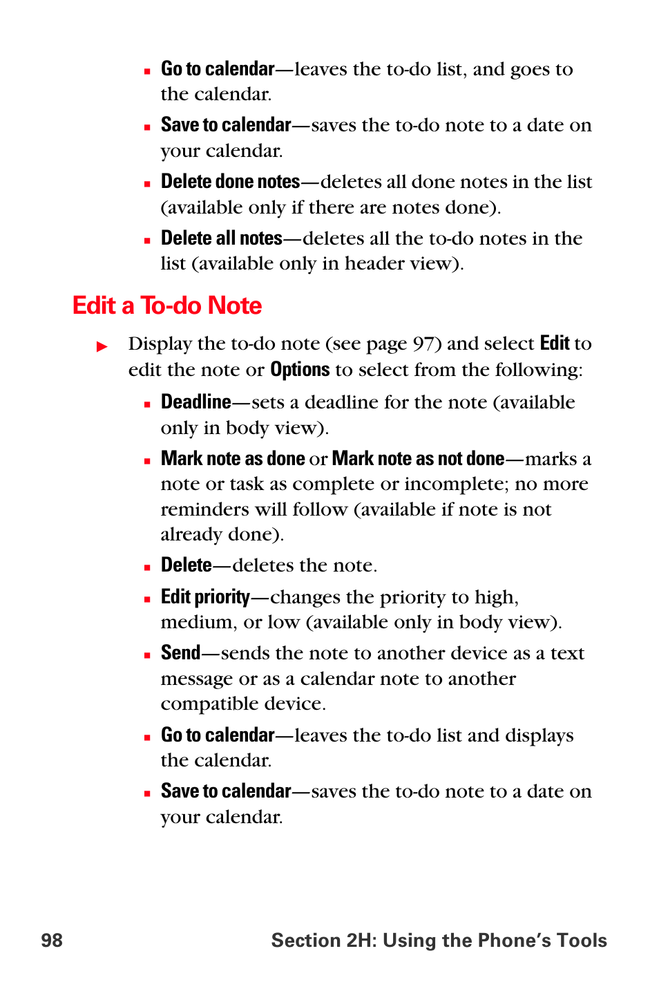 Edit a to-do note | Sprint Nextel PCS VI-3155I User Manual | Page 110 / 209