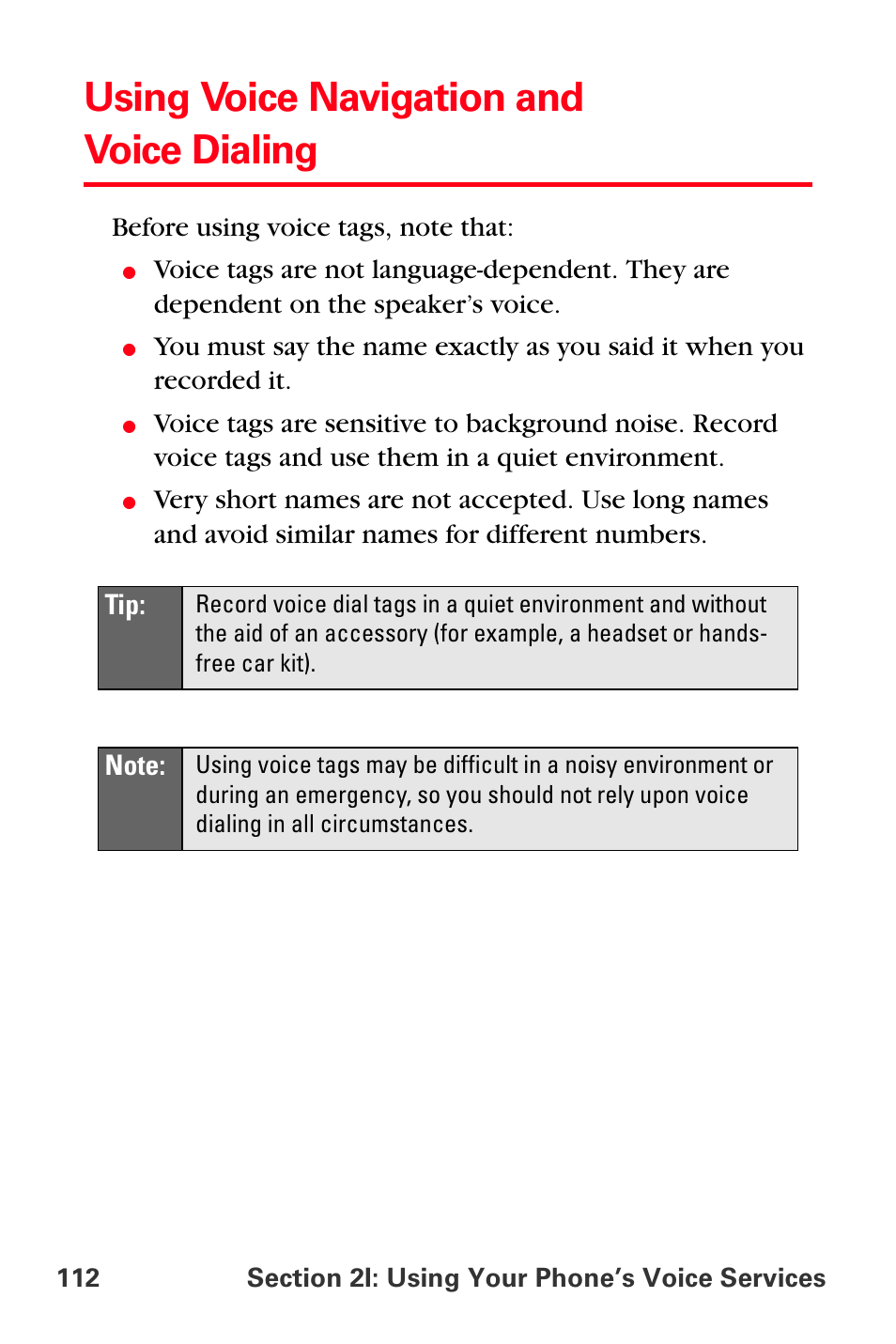 Using voice navigation and voice dialing, Using voic | Sprint Nextel PCS VI-3155I User Manual | Page 124 / 209