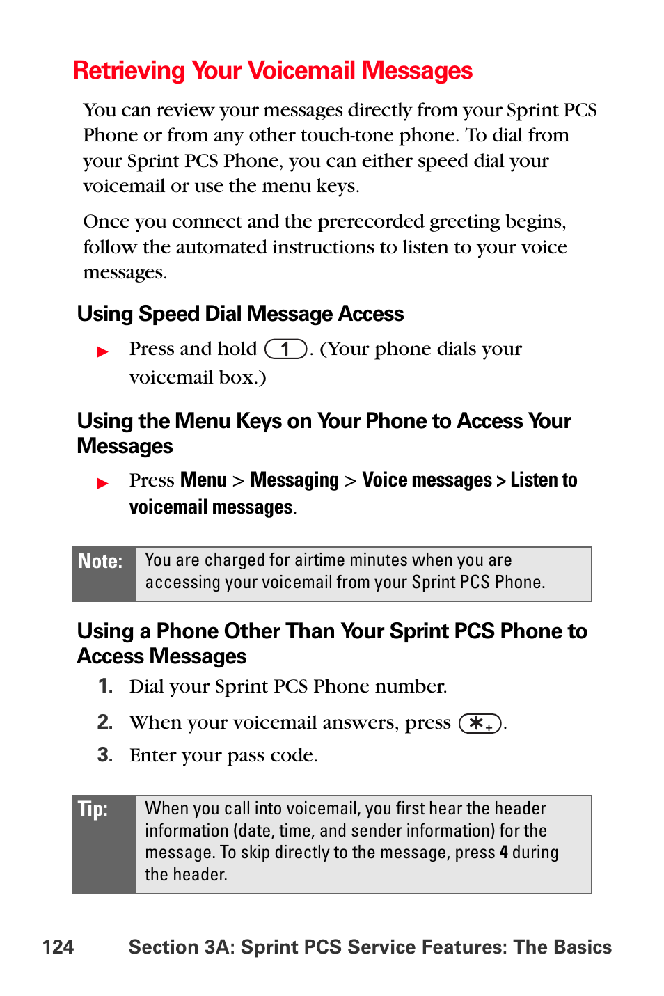 Retrieving your voicemail messages | Sprint Nextel PCS VI-3155I User Manual | Page 136 / 209