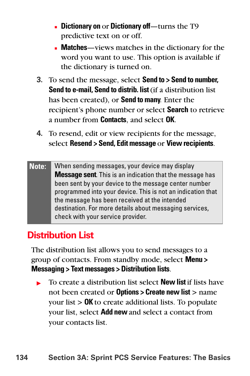 Distribution list | Sprint Nextel PCS VI-3155I User Manual | Page 146 / 209