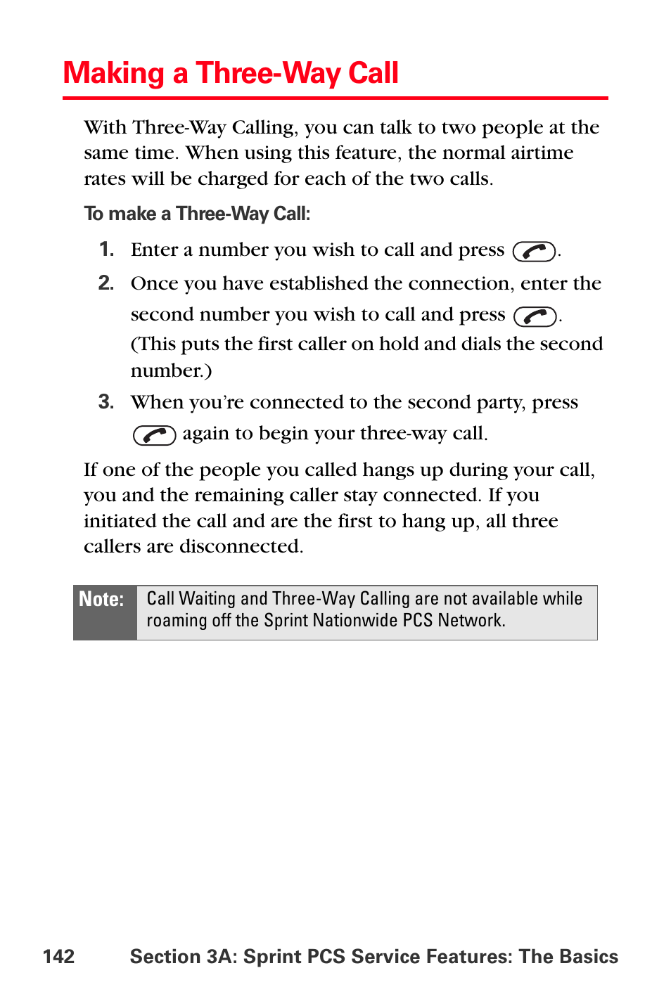 Making a three-way call | Sprint Nextel PCS VI-3155I User Manual | Page 154 / 209