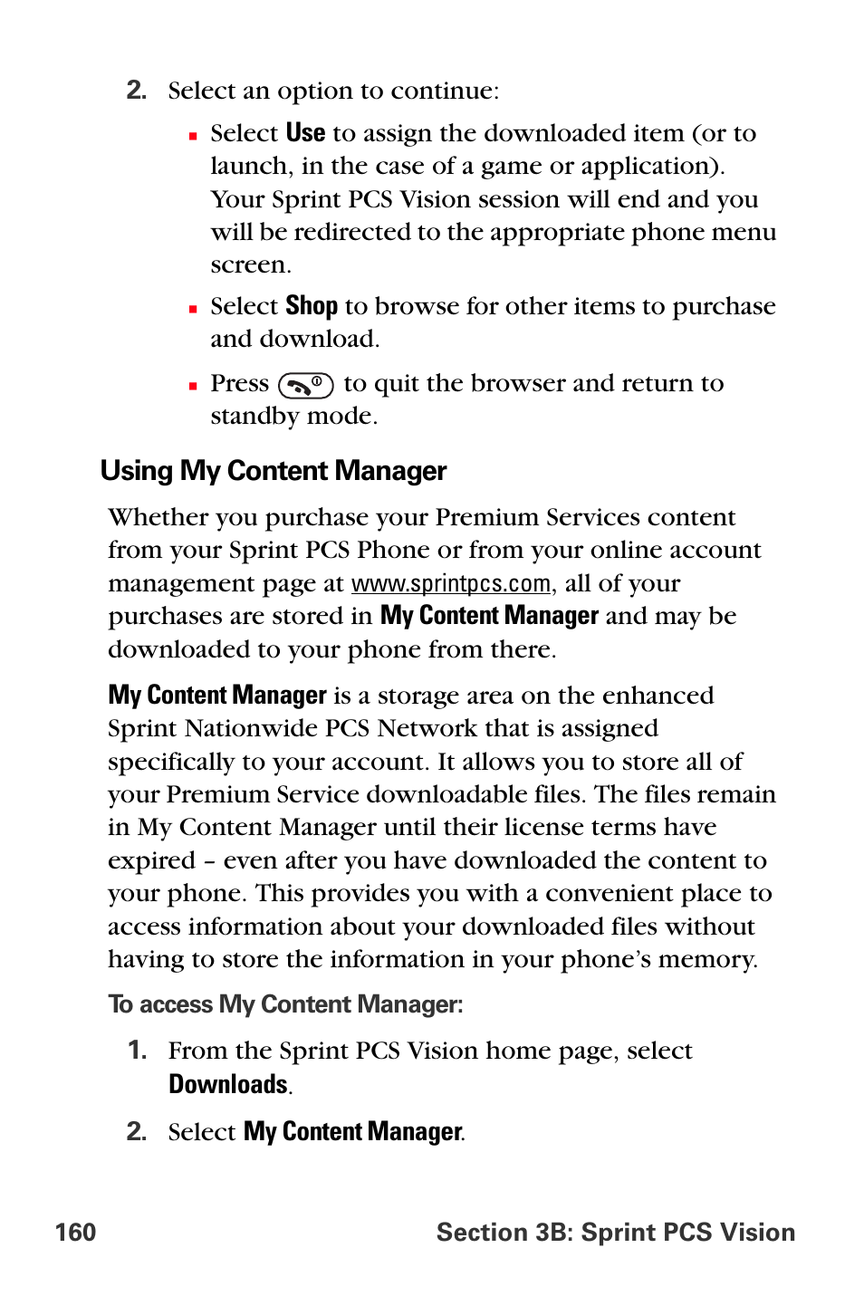 Sprint Nextel PCS VI-3155I User Manual | Page 172 / 209