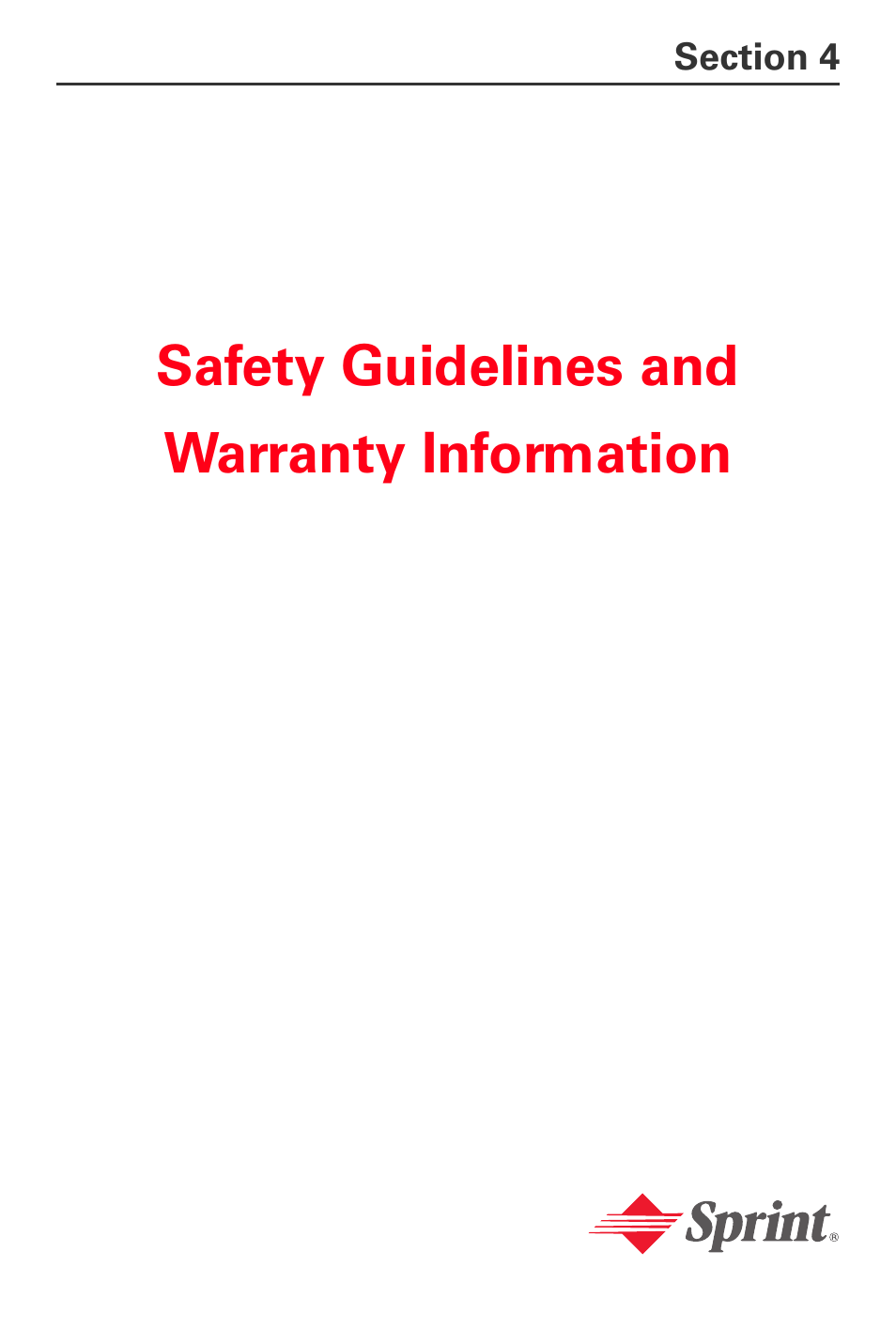 Safety guidelines and warranty information | Sprint Nextel PCS VI-3155I User Manual | Page 189 / 209