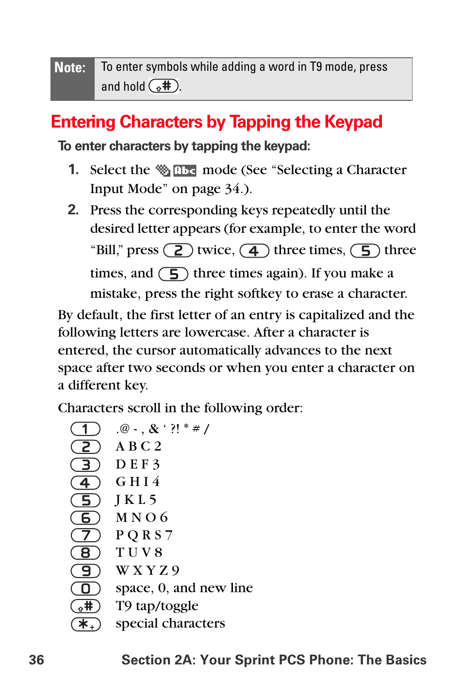 Entering characters by tapping the keypad | Sprint Nextel PCS VI-3155I User Manual | Page 48 / 209