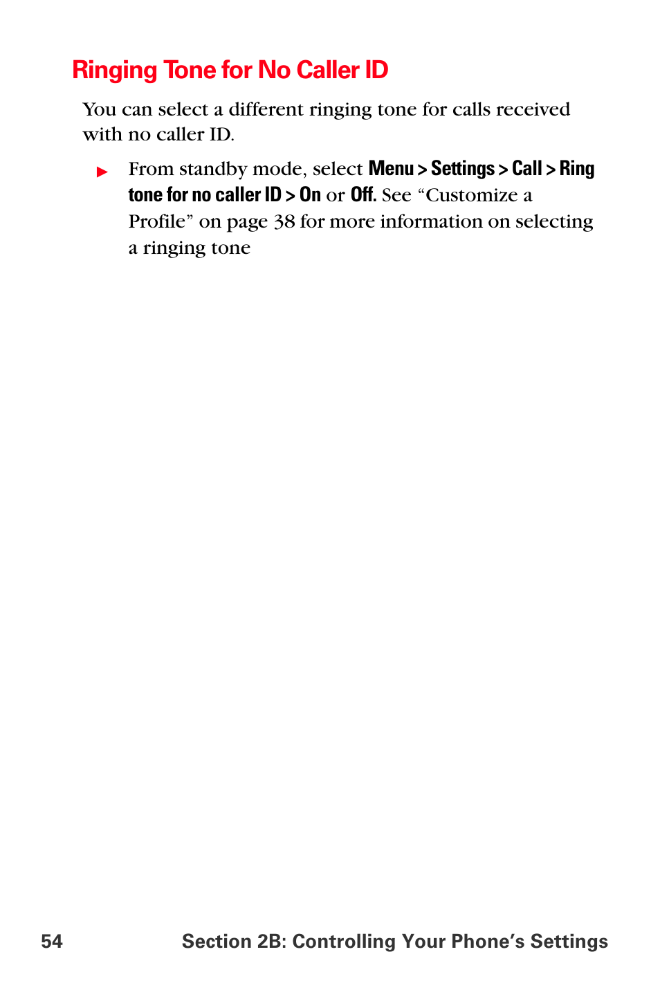 Ringing tone for no caller id | Sprint Nextel PCS VI-3155I User Manual | Page 66 / 209