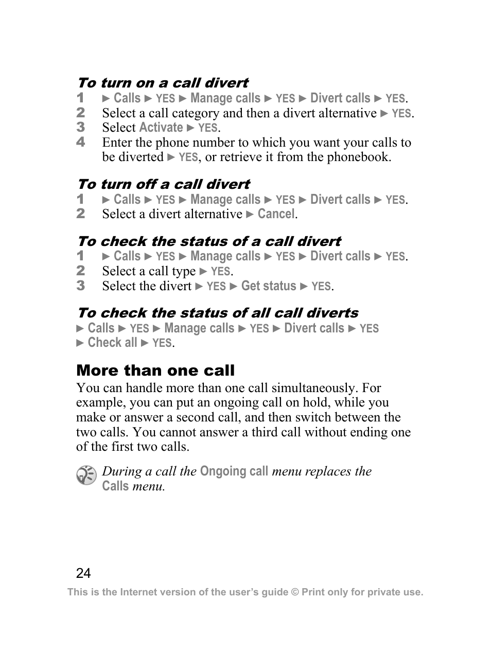 More than one call | Sprint Nextel J23OI User Manual | Page 25 / 88
