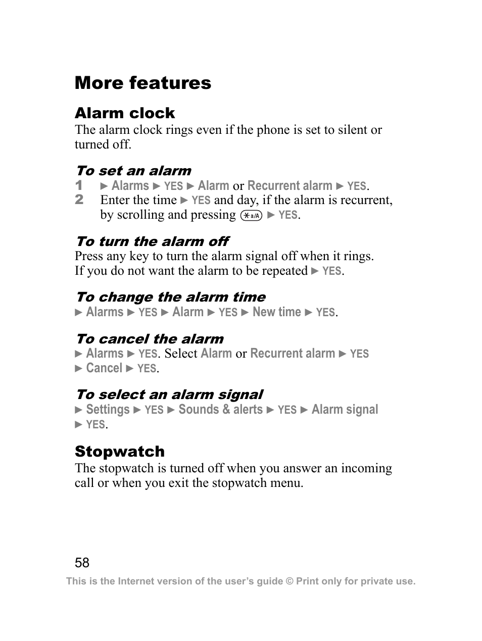 More features | Sprint Nextel J23OI User Manual | Page 59 / 88