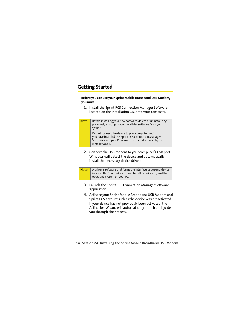 Getting started | Sprint Nextel OVATION U720 User Manual | Page 20 / 119