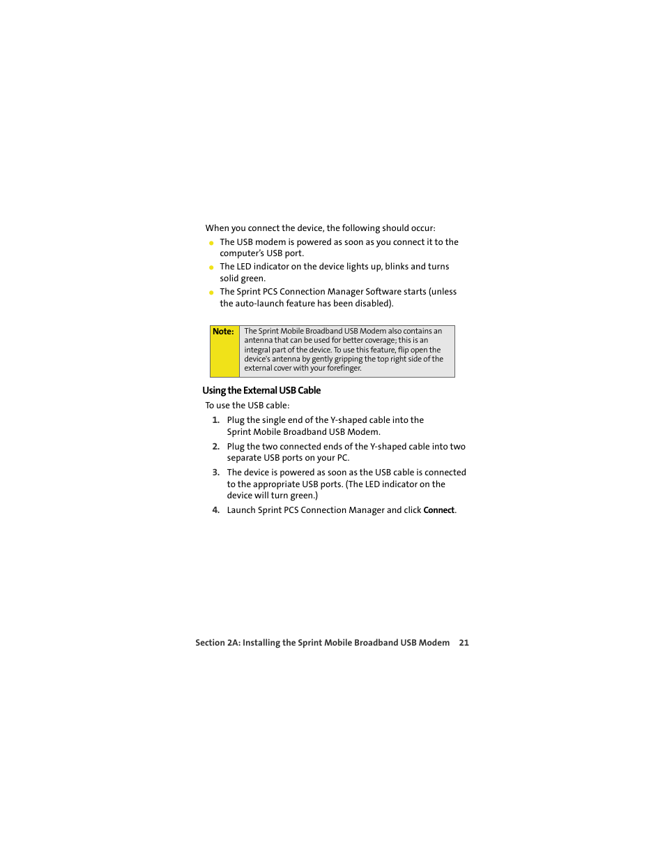 Using the external usb cable | Sprint Nextel OVATION U720 User Manual | Page 27 / 119