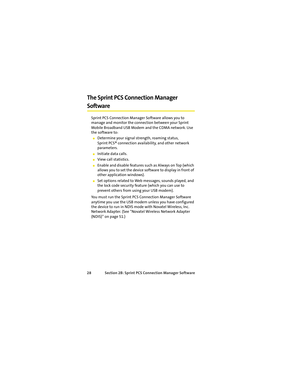 The sprint pcs connection manager software | Sprint Nextel OVATION U720 User Manual | Page 34 / 119