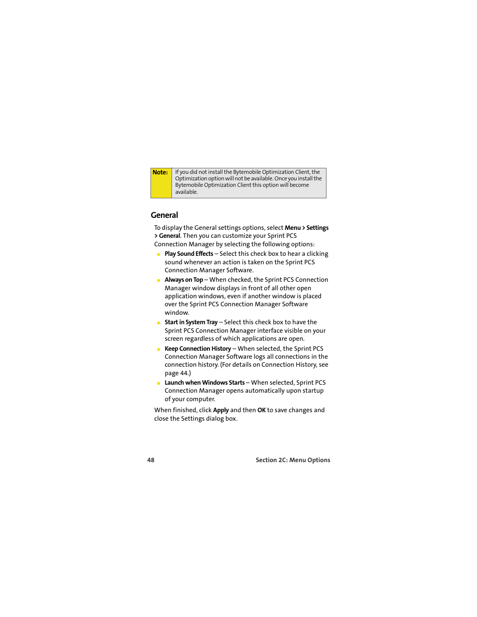 General | Sprint Nextel OVATION U720 User Manual | Page 54 / 119