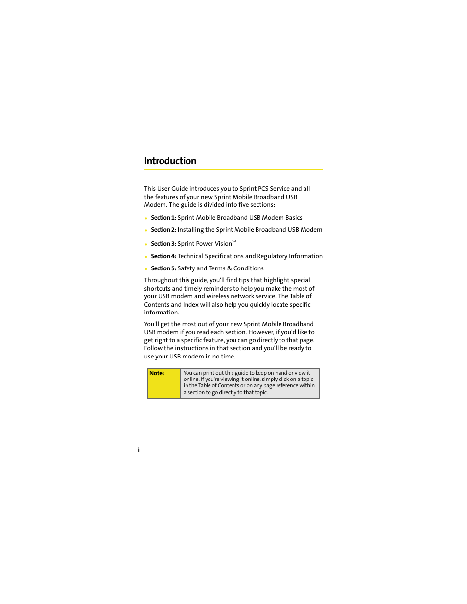 Introduction | Sprint Nextel OVATION U720 User Manual | Page 6 / 119