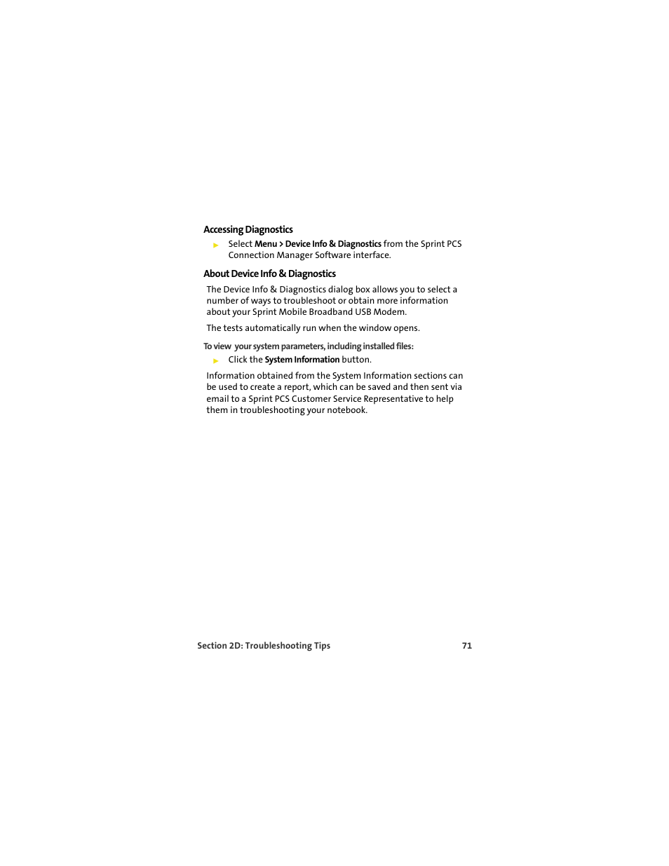 Accessing diagnostics, About device info & diagnostics | Sprint Nextel OVATION U720 User Manual | Page 77 / 119