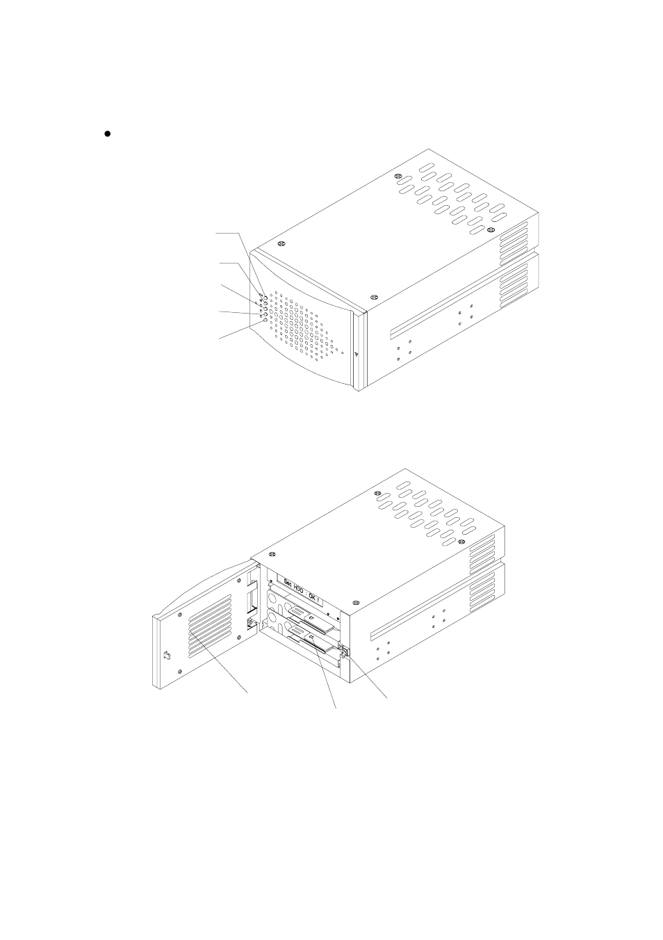 2 part description, Front panel | Soho RAID SR2000 User Manual | Page 8 / 32