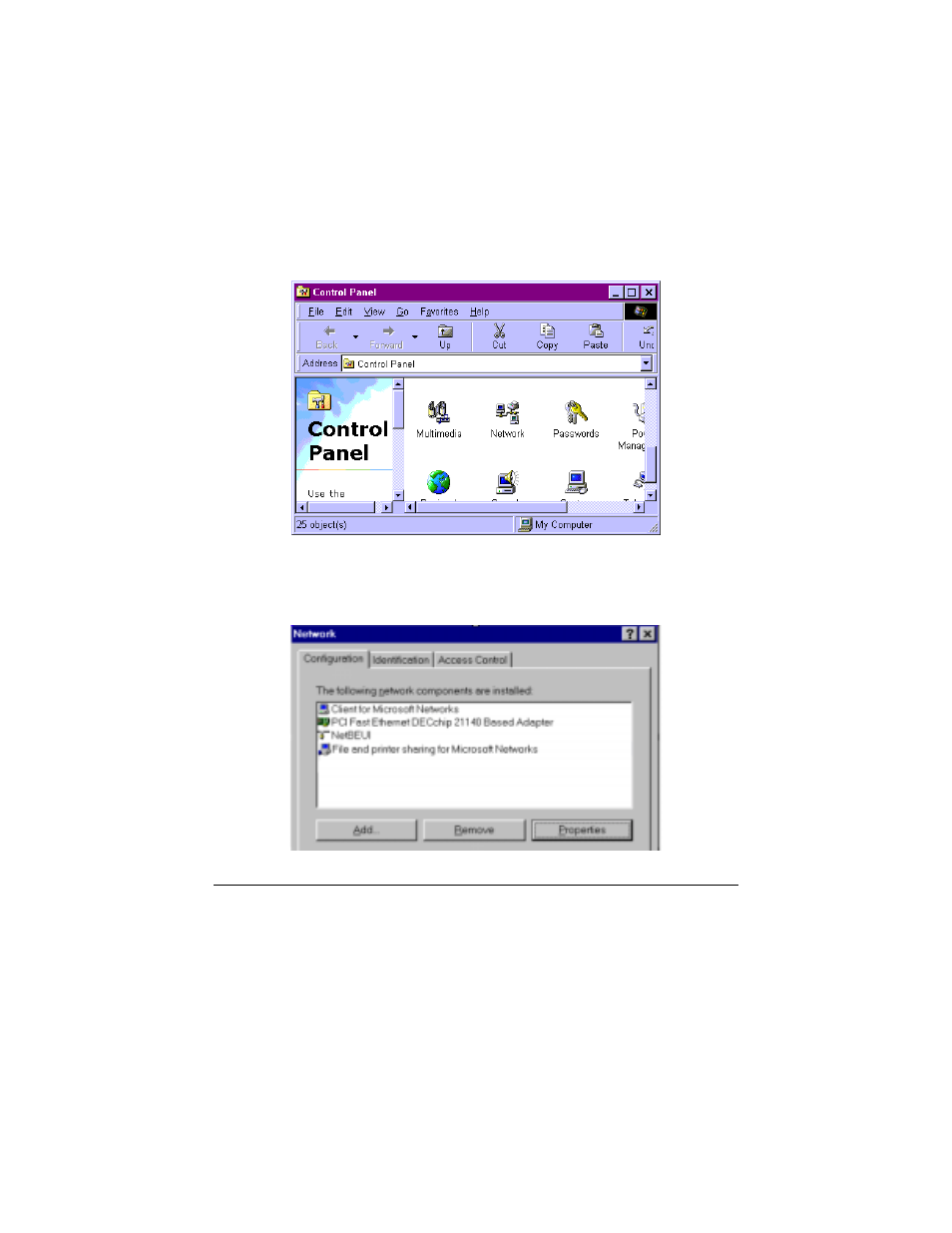 Network configuration, Windows 95/98/me | Soho NBG800 User Manual | Page 17 / 83