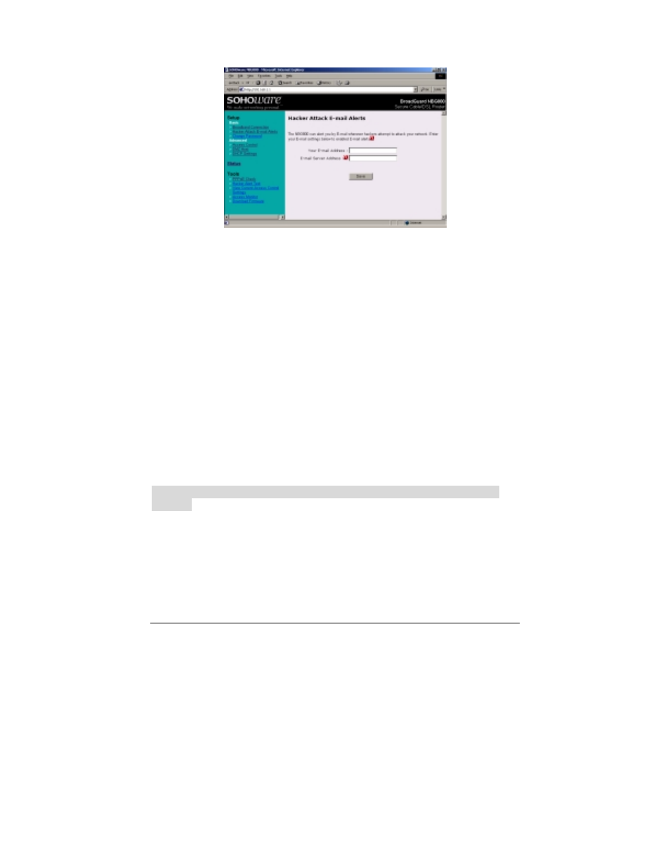 Hacker attack e-mail alerts | Soho NBG800 User Manual | Page 38 / 83