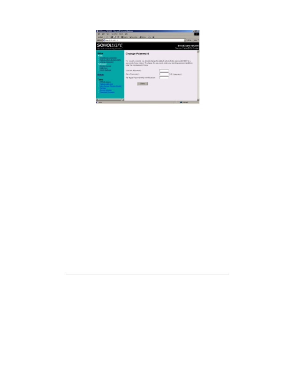 Change password | Soho NBG800 User Manual | Page 39 / 83