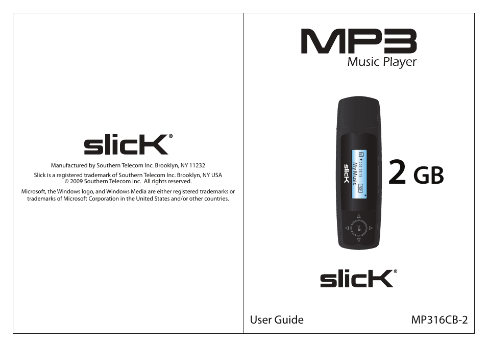 Slick MP316CB-2 User Manual | 8 pages