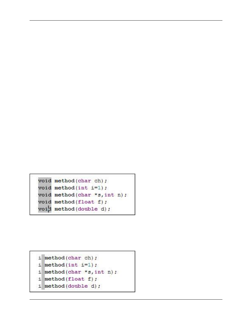 Editing a block of text: block insert mode, Block insert mode: example 1, Block insert mode: example 2 | Slick EDIT V3.3 User Manual | Page 149 / 568