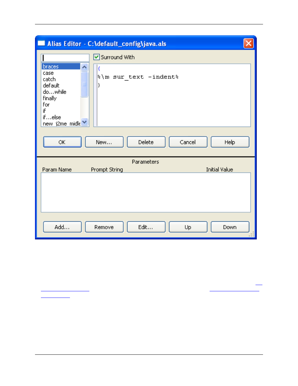 Surround with commands | Slick EDIT V3.3 User Manual | Page 190 / 568