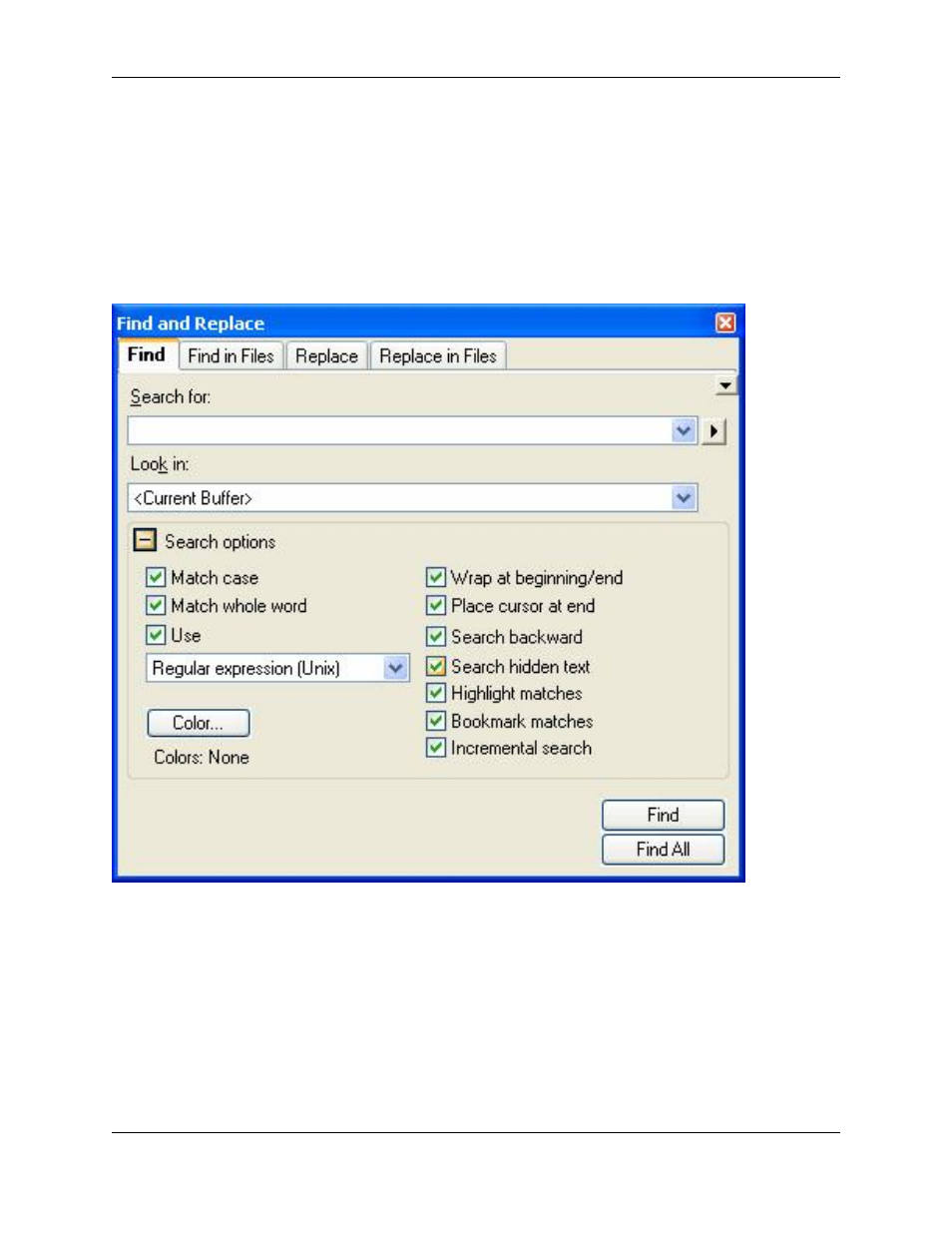 Find and replace view, Saving search and replace values | Slick EDIT V3.3 User Manual | Page 212 / 568