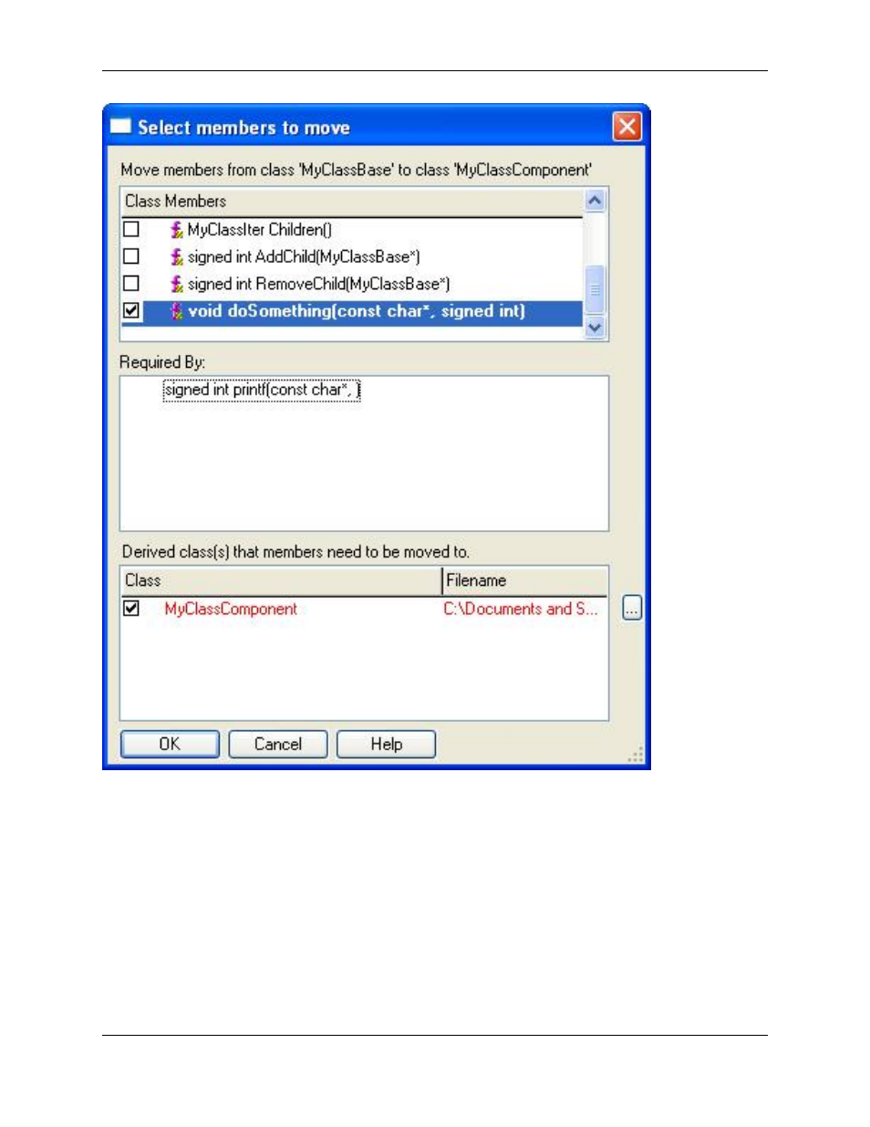 Pull up to super class, C++ refactoring: pull up to super class | Slick EDIT V3.3 User Manual | Page 227 / 568
