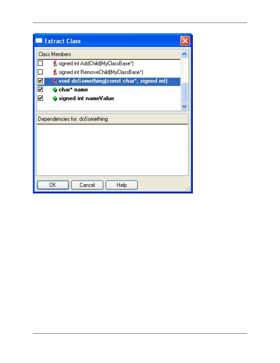 Extract super class, C++ refactoring: extract super class | Slick EDIT V3.3 User Manual | Page 231 / 568