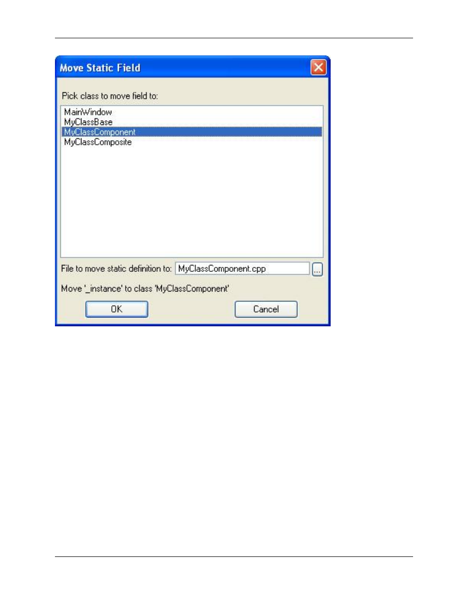 Convert static to instance method, Convert global to static field, C++ refactoring: convert global to static field | Slick EDIT V3.3 User Manual | Page 234 / 568