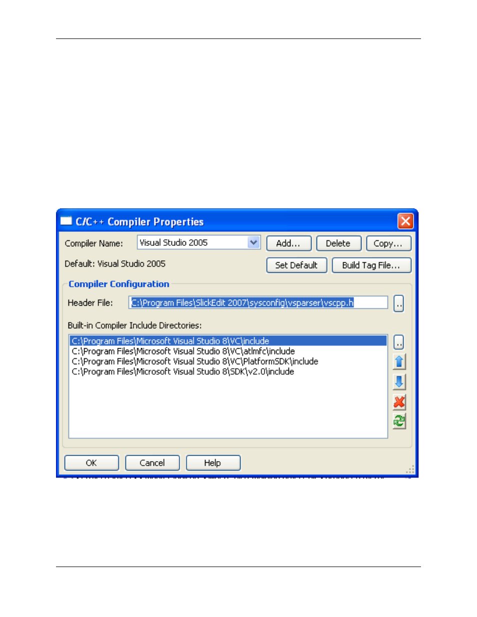C/c++ compiler settings, C/c++ compiler properties dialog | Slick EDIT V3.3 User Manual | Page 266 / 568