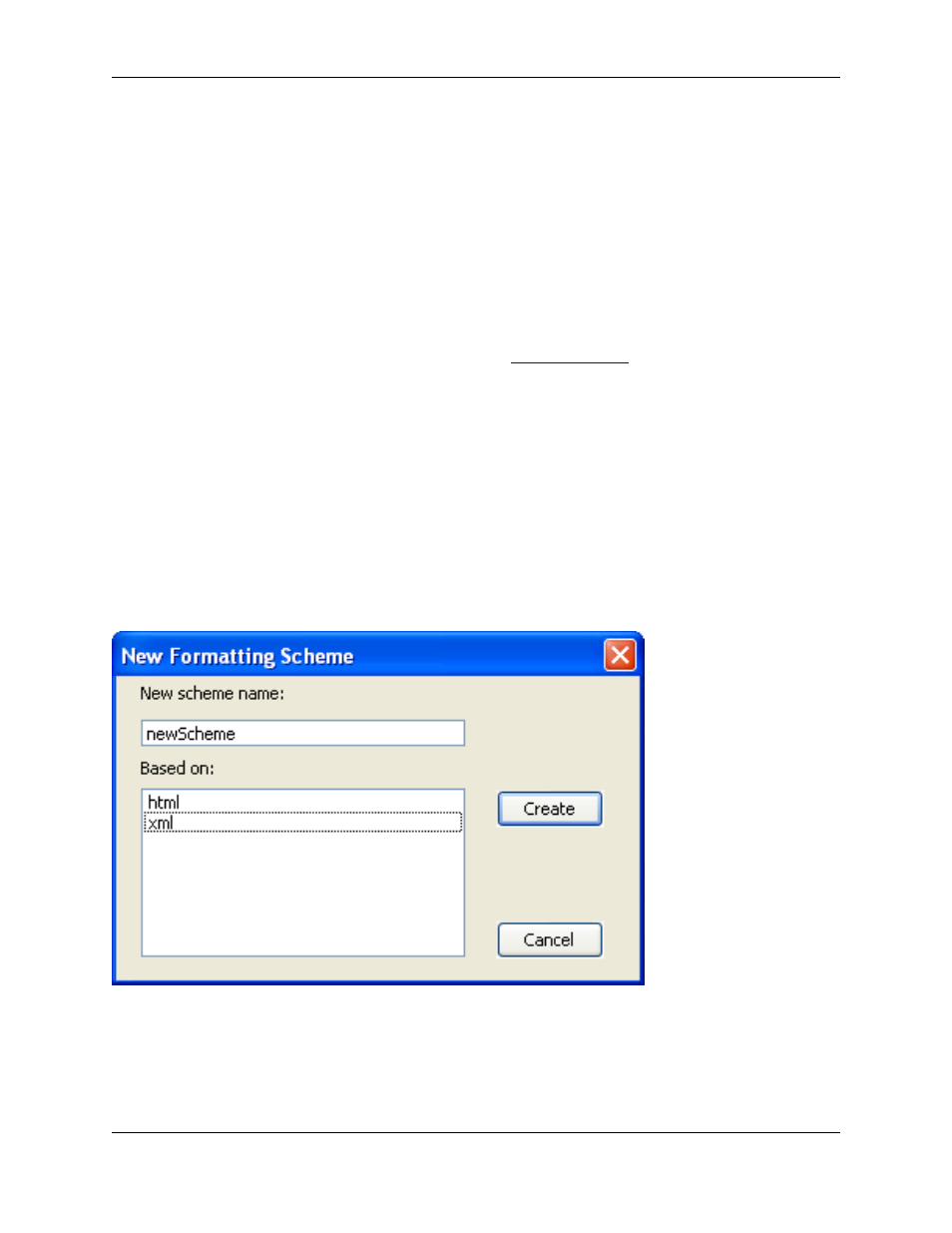 Specifying the scheme to use, Specifying a different default scheme, Creating schemes | New formatting scheme dialog | Slick EDIT V3.3 User Manual | Page 305 / 568