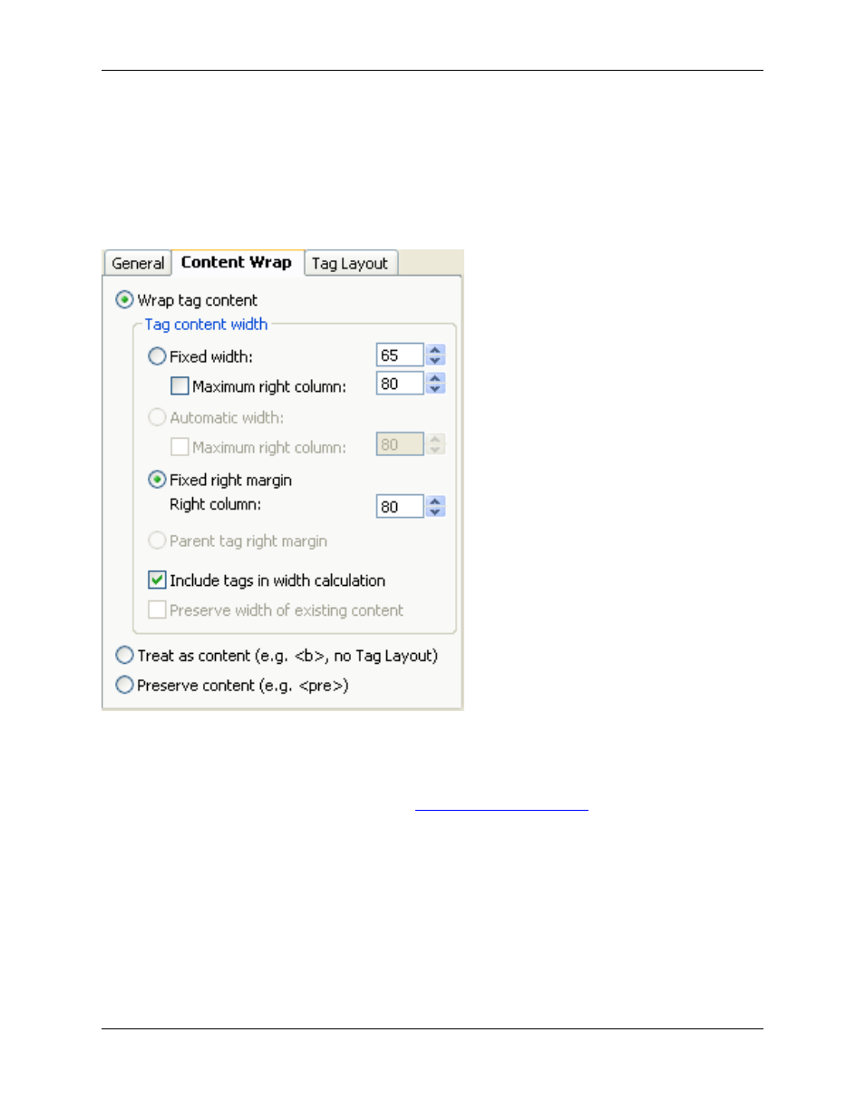 Content wrap settings, Xml/html formatting: content wrap tab | Slick EDIT V3.3 User Manual | Page 309 / 568