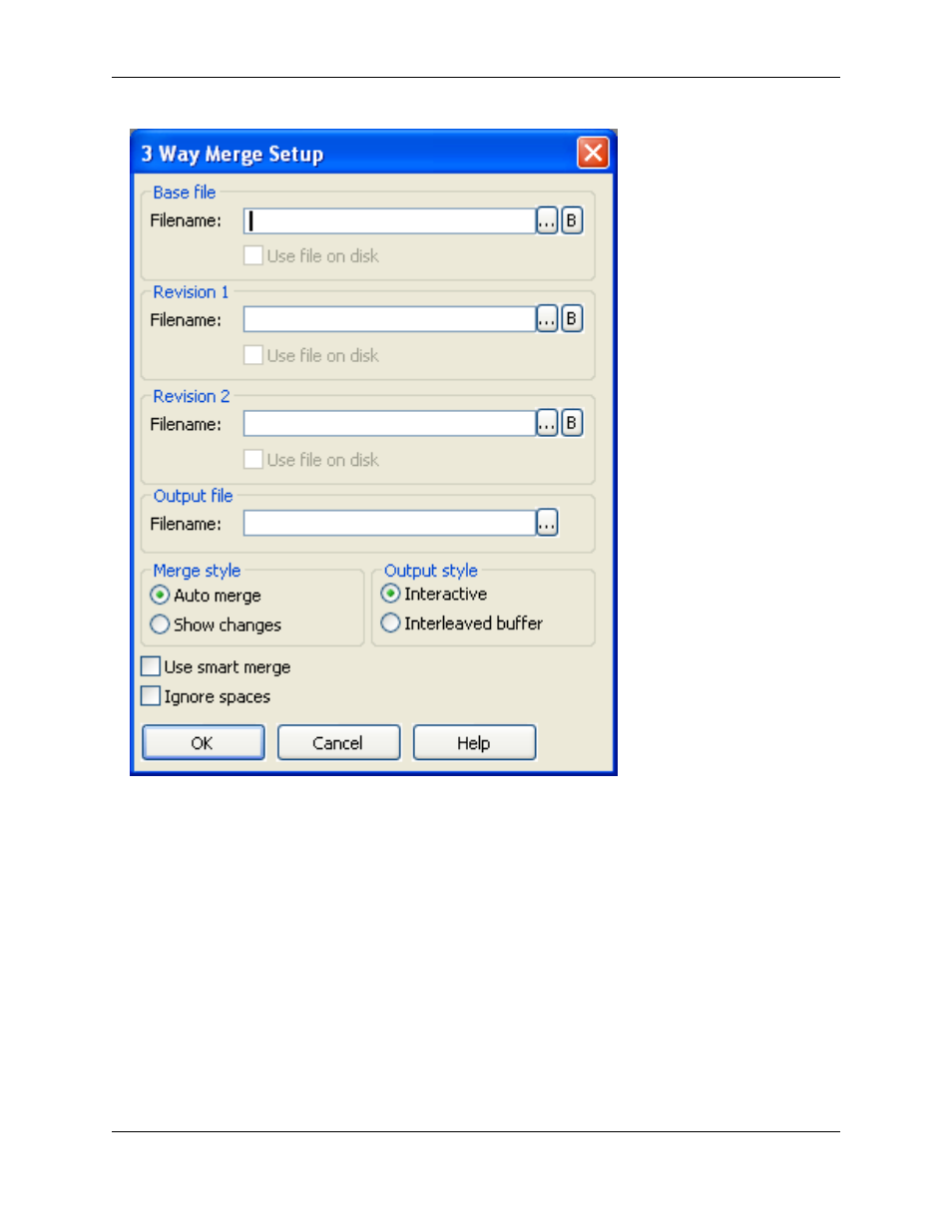 3-way merge results dialog | Slick EDIT V3.3 User Manual | Page 337 / 568