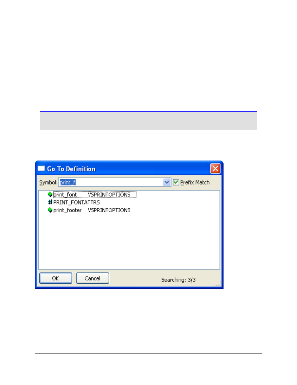 Go to definition dialog | Slick EDIT V3.3 User Manual | Page 379 / 568