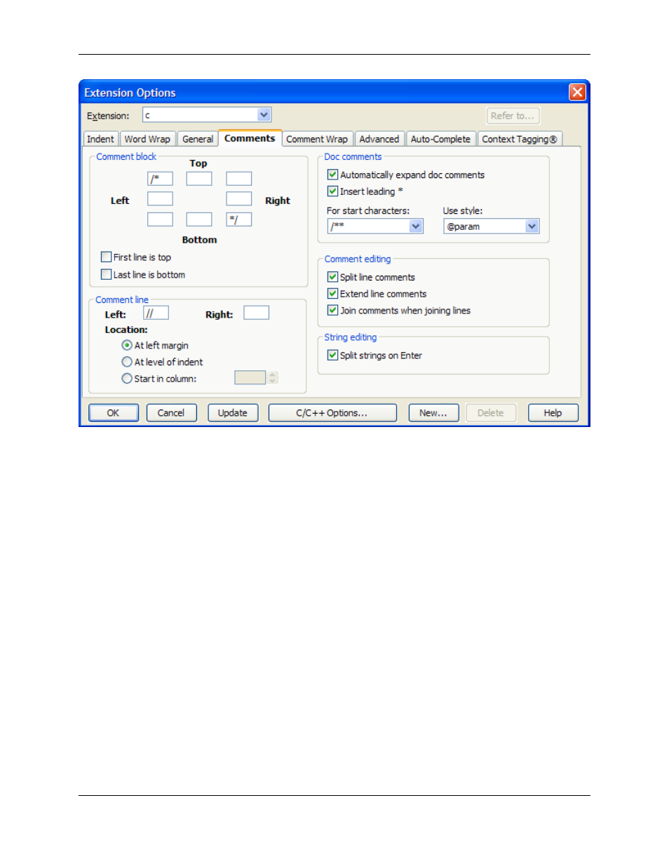 Comment block | Slick EDIT V3.3 User Manual | Page 429 / 568