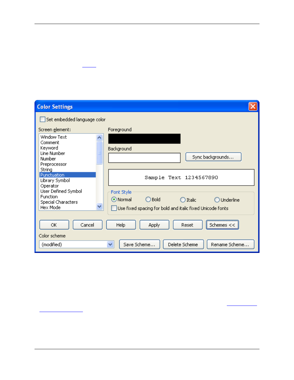 Color settings dialog | Slick EDIT V3.3 User Manual | Page 475 / 568