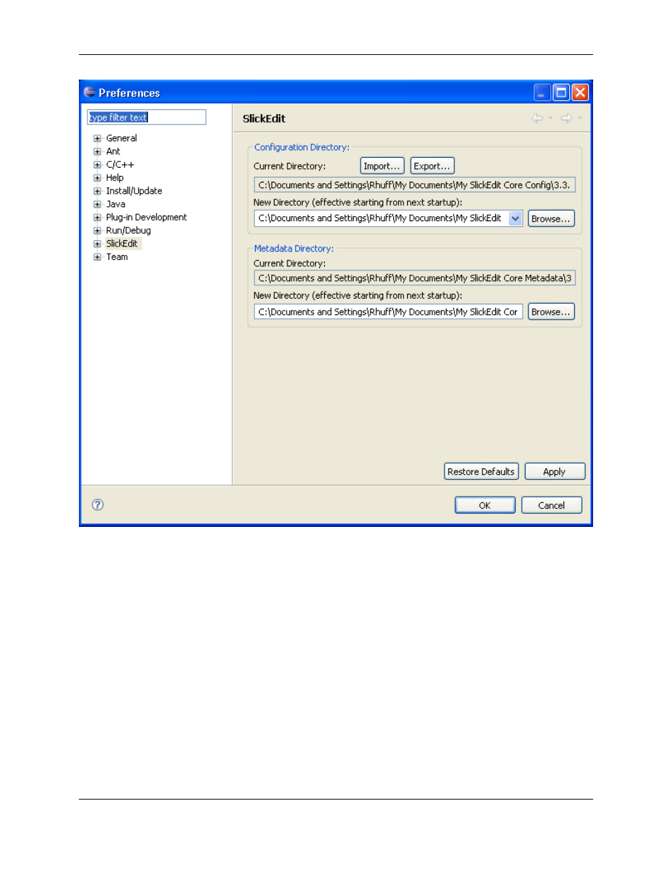 Backing up the configuration directory, Table of user configuration files, User configuration files | Slick EDIT V3.3 User Manual | Page 507 / 568