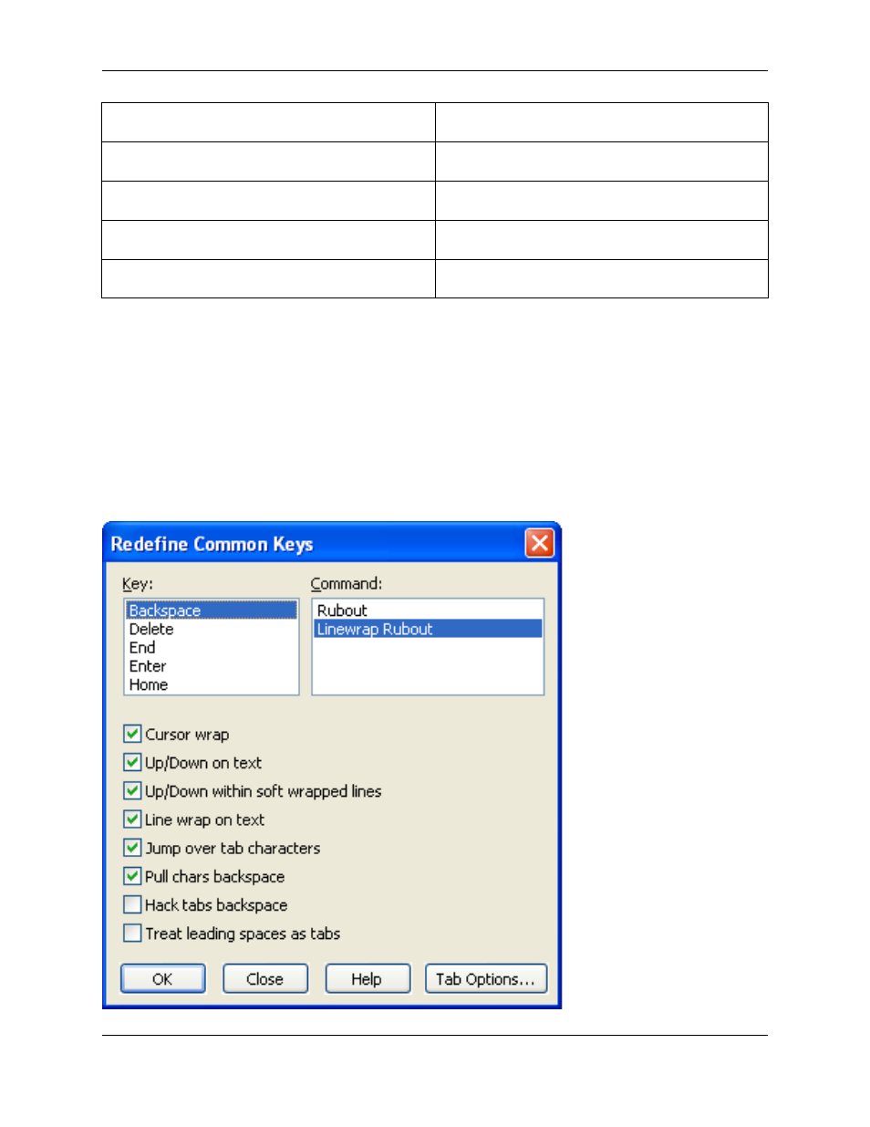 Redefining common keys, Redefine common keys dialog | Slick EDIT V3.3 User Manual | Page 59 / 568