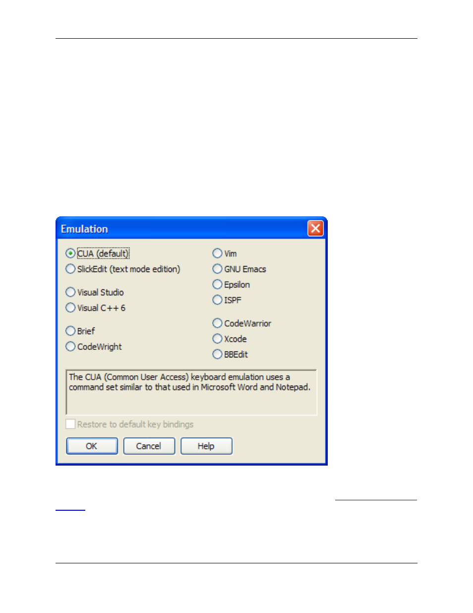 Changing emulations, Emulation options, Emulation prompt | Slick EDIT V3.3 User Manual | Page 64 / 568