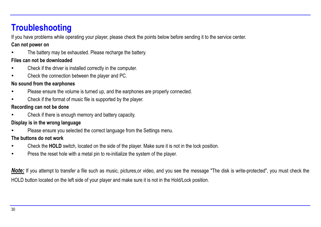 Troubleshooting | Slick MP416SP-2 User Manual | Page 34 / 40