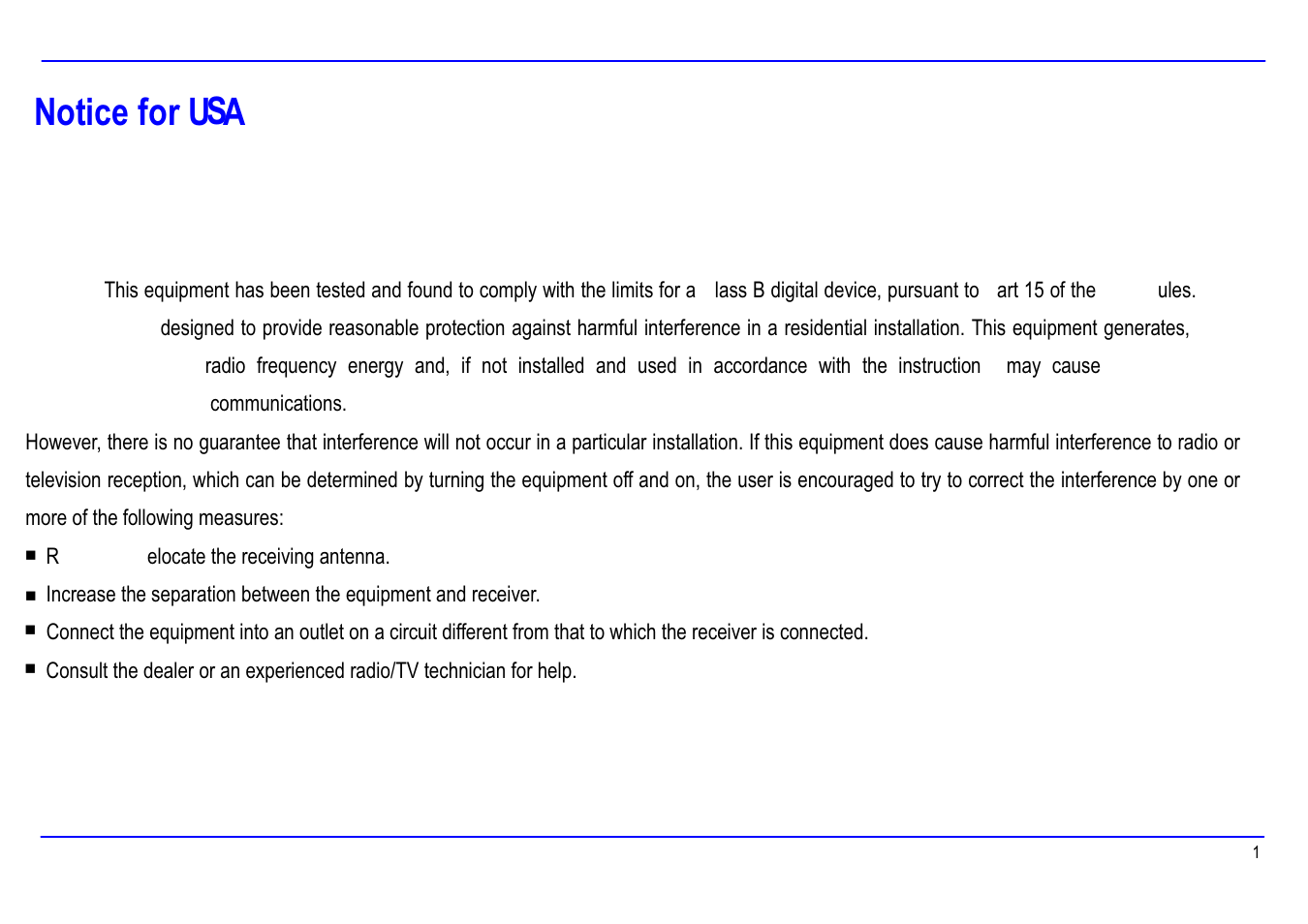 Notice for usa | Slick MP416SP-2 User Manual | Page 5 / 40