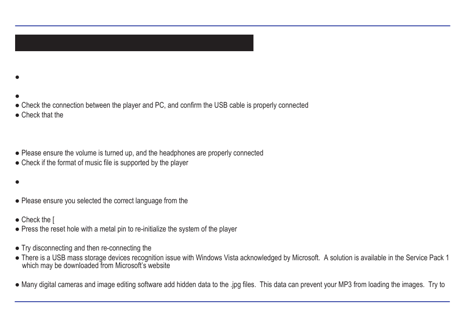 Troubleshooting | Slick MP517TM-2 User Manual | Page 31 / 35