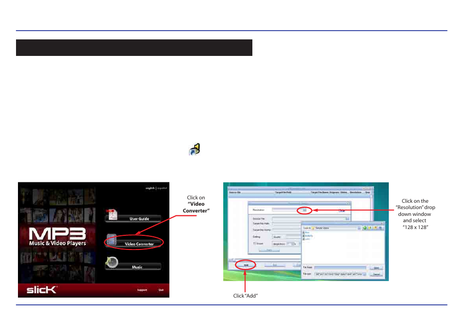 Creating avi videos | Slick MP413-2 User Manual | Page 19 / 33
