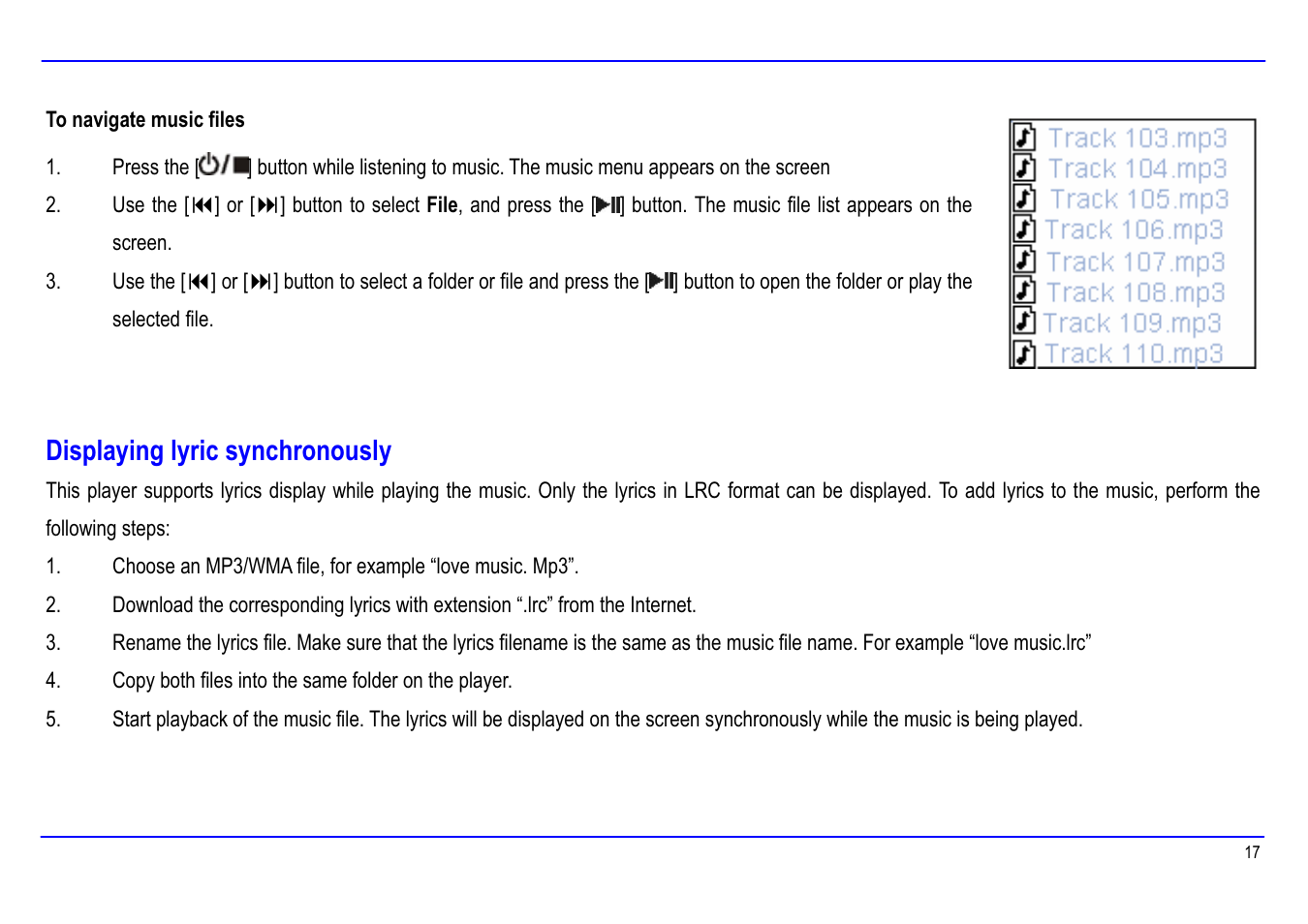 Displaying lyric synchronously | Slick MP416-1 User Manual | Page 21 / 40