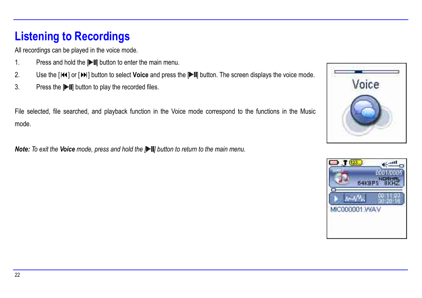 Listening to recordings | Slick MP416-1 User Manual | Page 26 / 40