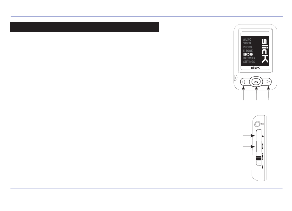 Record, Recording, Playing back recorded files | Slick MP402-2 User Manual | Page 22 / 29