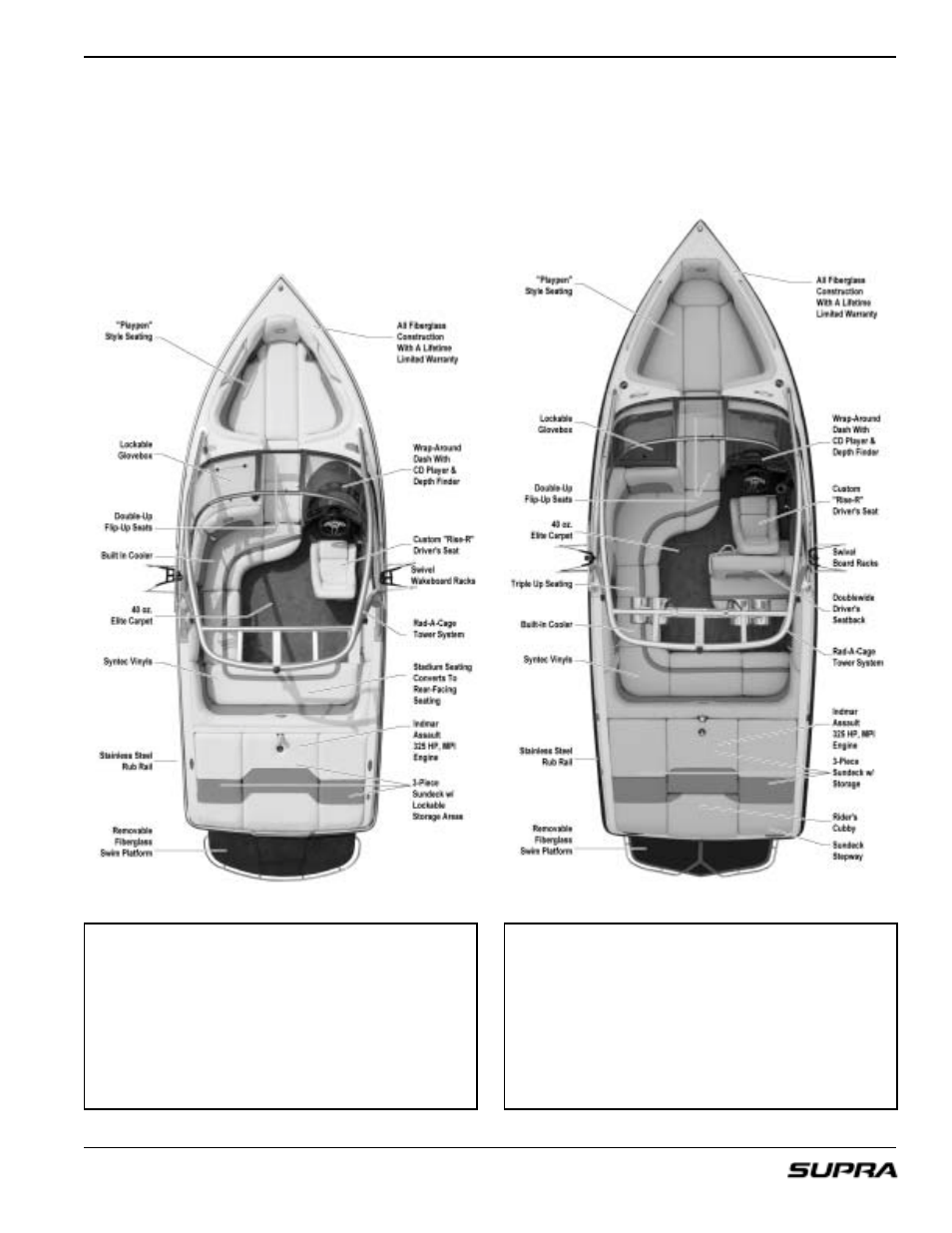 Launch 24ssv, Launch 22ssv, Boat specifications | Supra LAUNCH 20 User Manual | Page 23 / 88