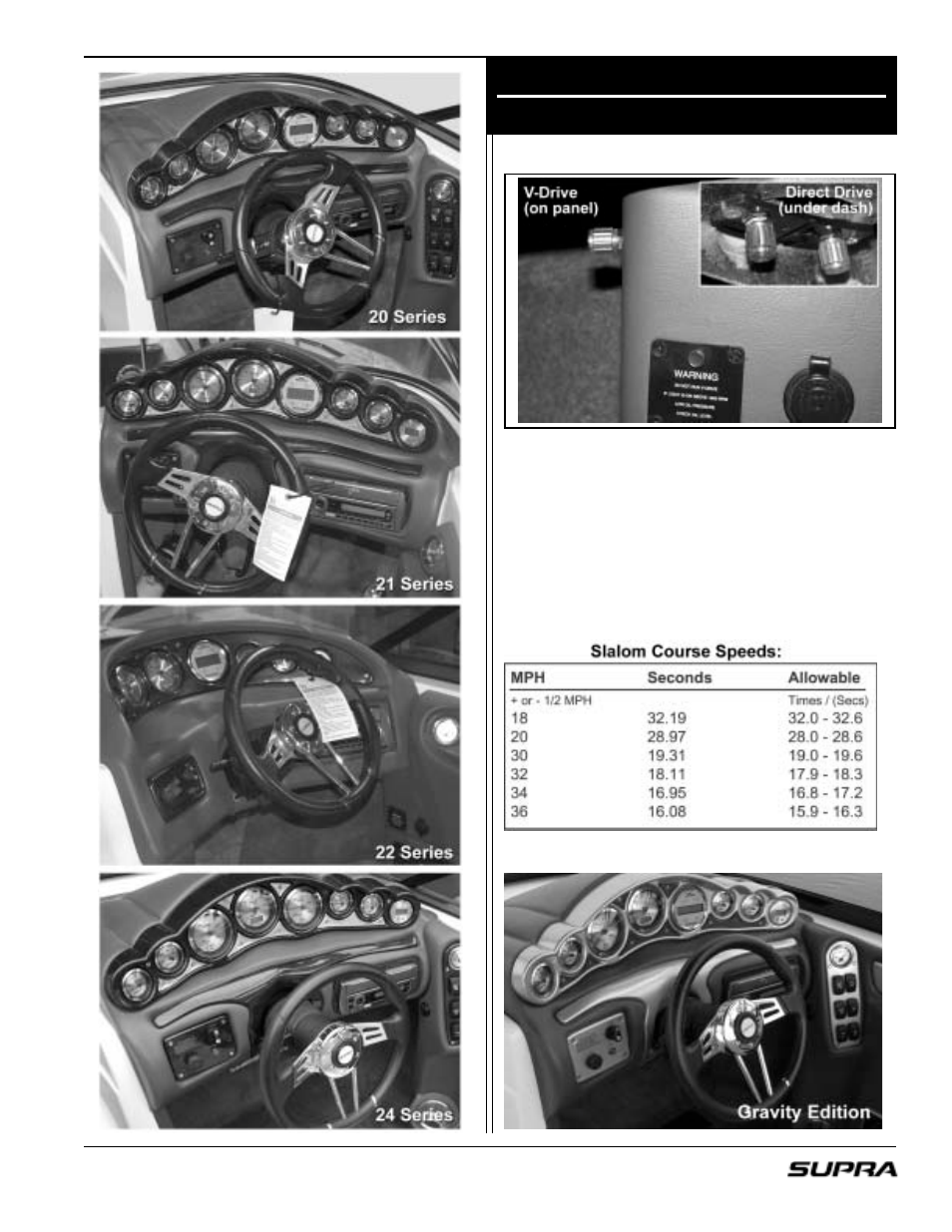Speed calibration, Instrument panel & controls | Supra LAUNCH 20 User Manual | Page 31 / 88