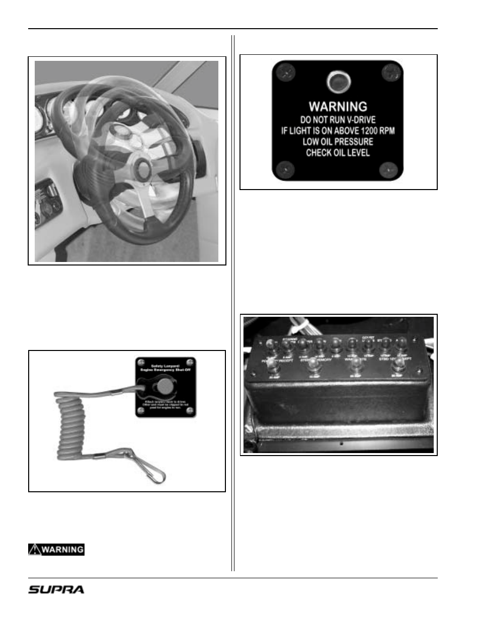 Tilt steering, V-drive warning light | Supra LAUNCH 20 User Manual | Page 40 / 88