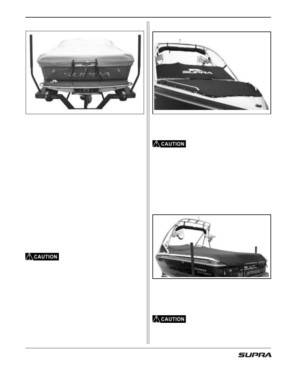 Optional tonneau cover, Optional cockpit cover mooring cover | Supra LAUNCH 20 User Manual | Page 55 / 88
